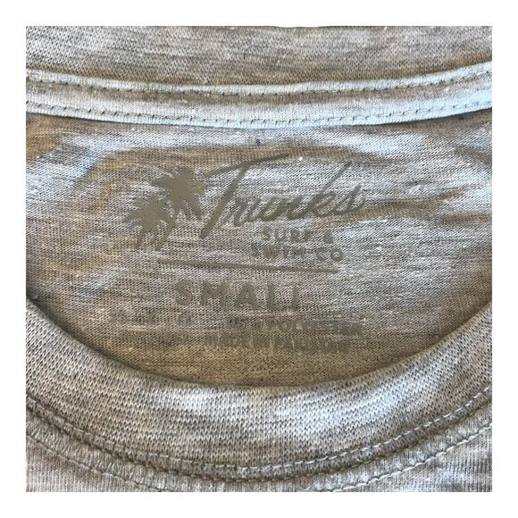 NEW Trunks Surf & Swim Long Sleeve TEE SM Men's Women's Gray 100% Cotton T Shirt - Picture 7 of 9